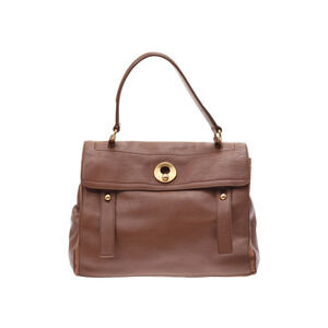 SAINT LAURENT Yves Muse Two Brown Leather Handbag